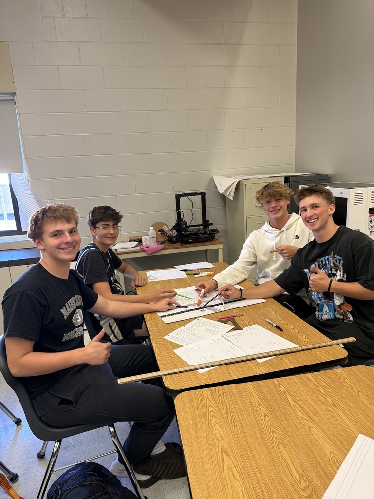 Students working on geometry