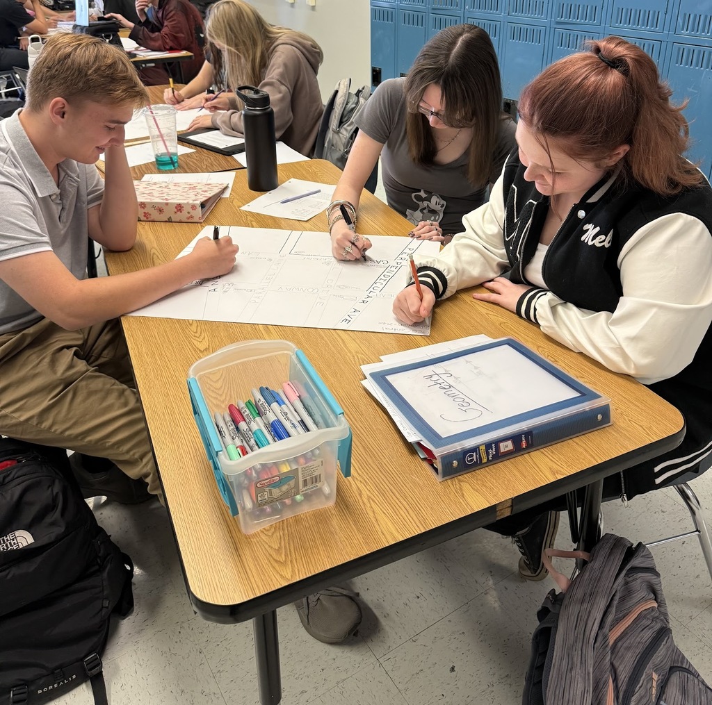 Students working on geometry