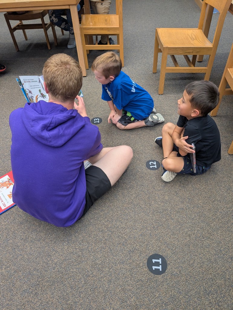 This picture is of a teacher reading to a student.