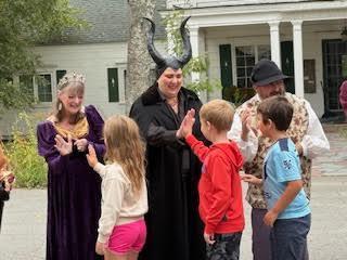 Students meeting the cast of the play.