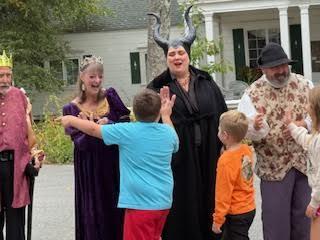 Students meeting the cast of the play.