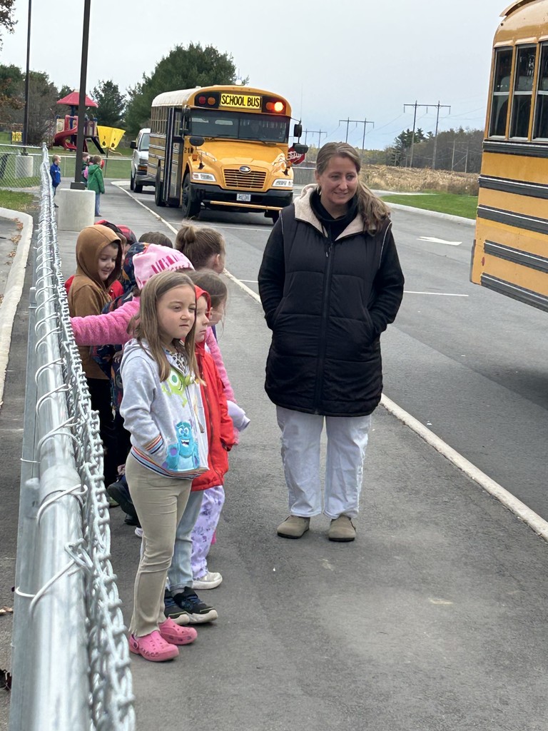 Pictures of students getting on the bus.