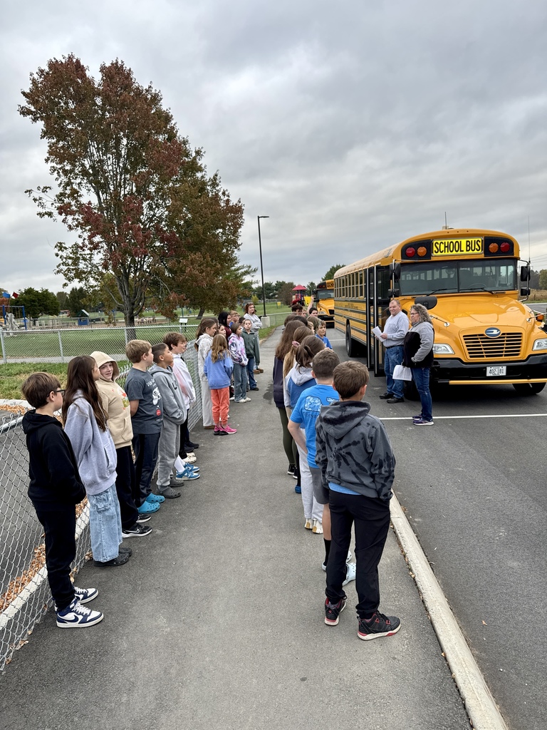 Pictures of students getting on the bus.