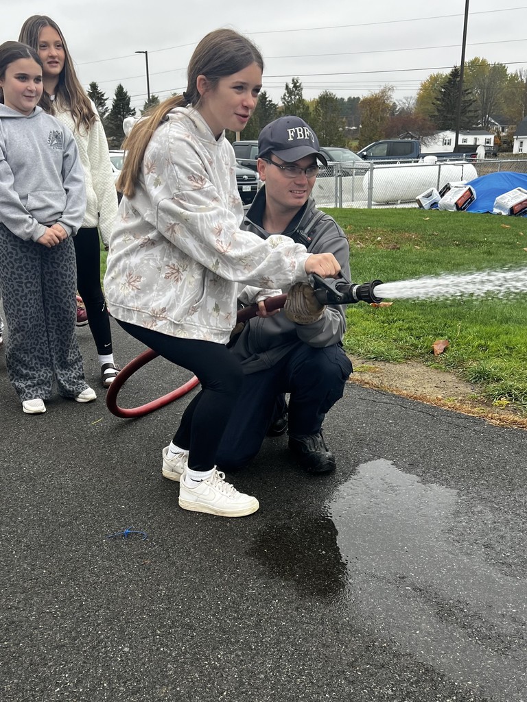 students participating in fire safety class
