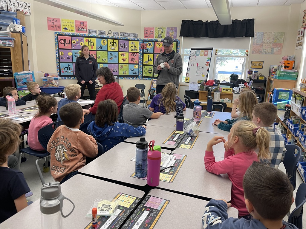 students participating in fire safety class