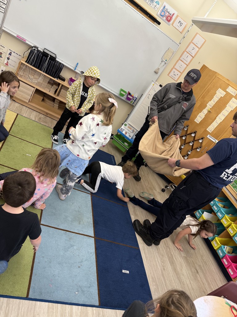 students participating in fire safety class