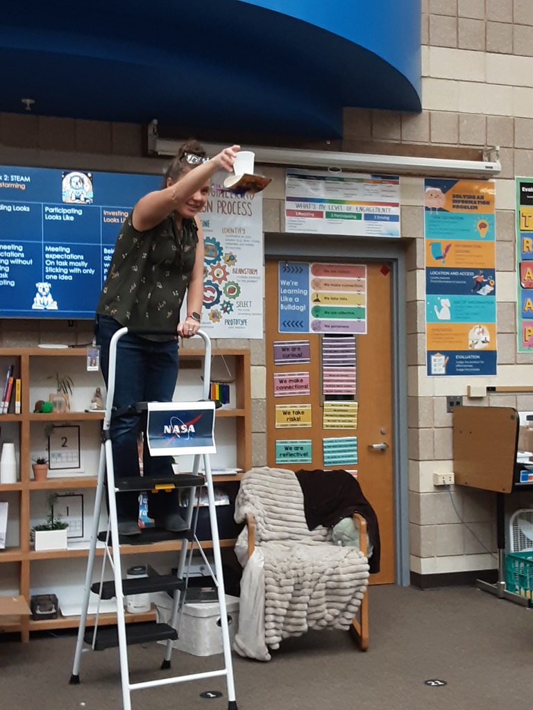 students working on projects inspired by book Red Rover: Curiosity on Mars