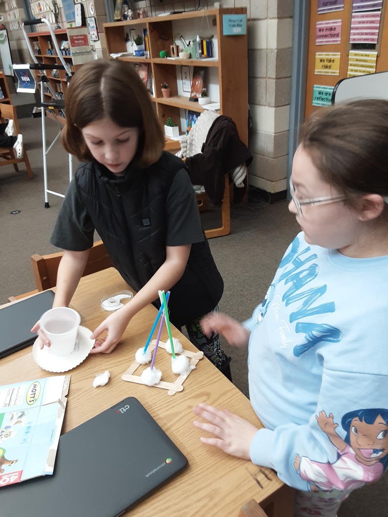 students working on projects inspired by book Red Rover: Curiosity on Mars