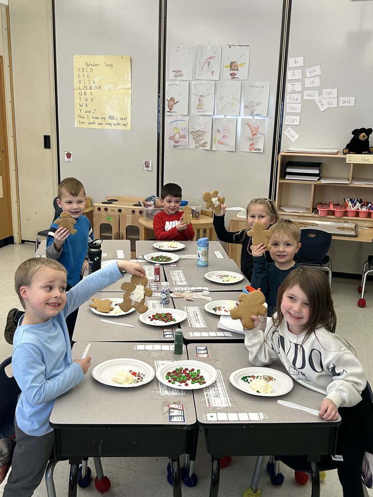 students making gingerbread cookies.