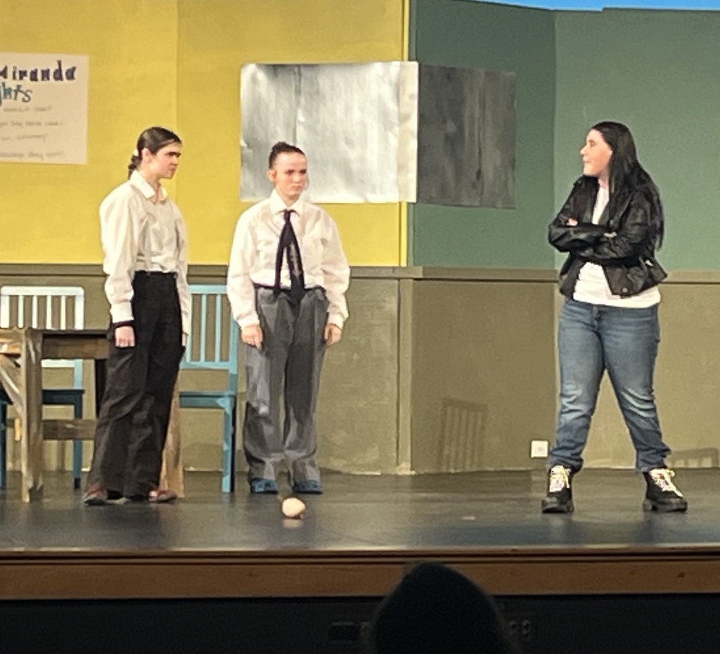 pictures of students performing skits.