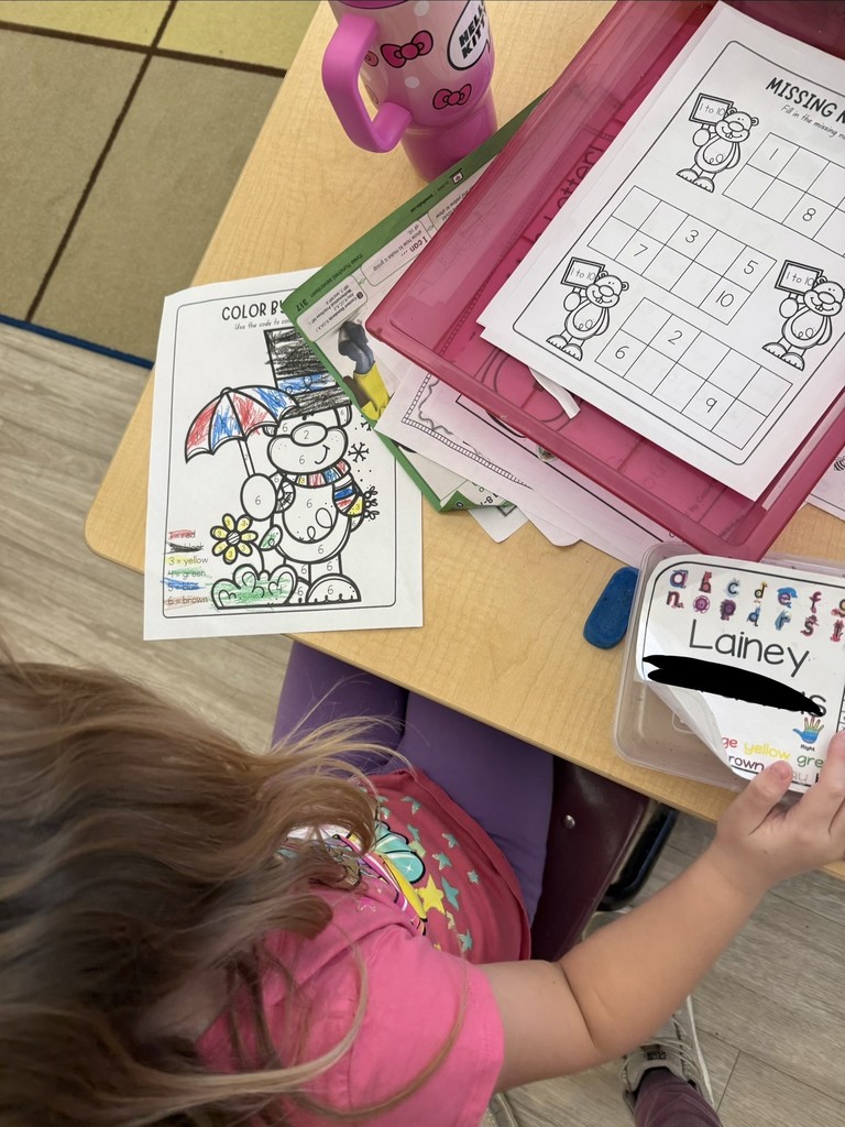 Students working on groundhog day projects. 