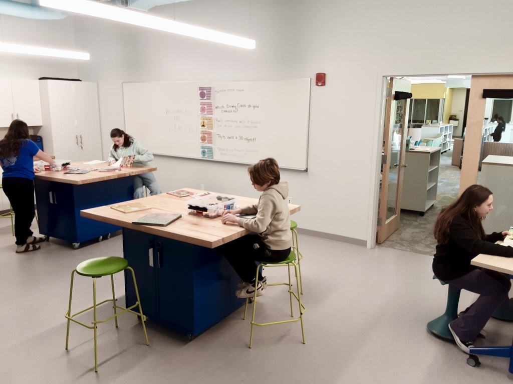 Students working on assignments in STEM class.