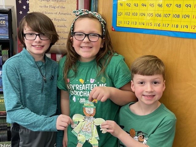 students celebrating st patricks day