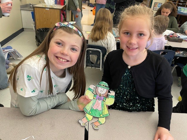 students celebrating st patricks day