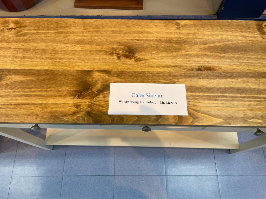 picture of fa piece of furniture built by a student.