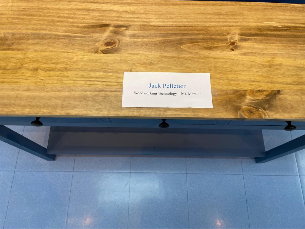 picture of fa piece of furniture built by a student.