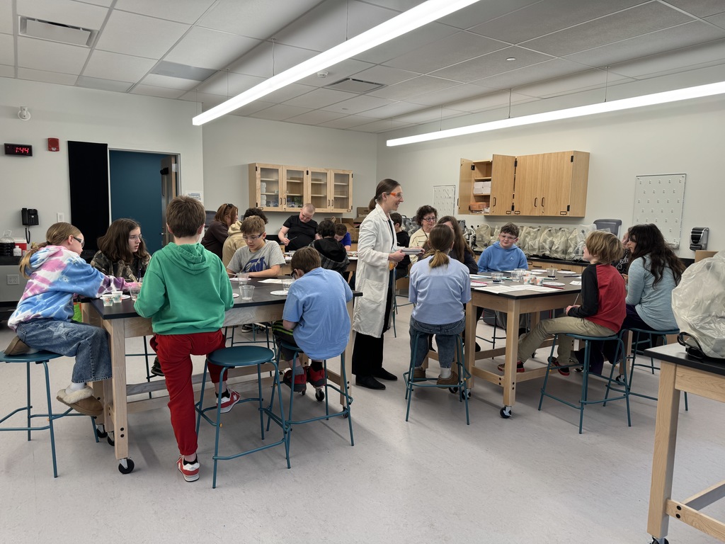 students working on labs. 