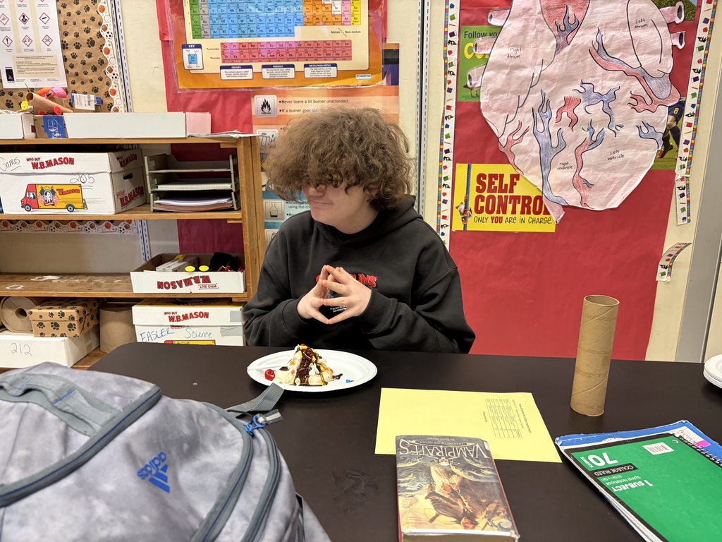 student eating ice cream
