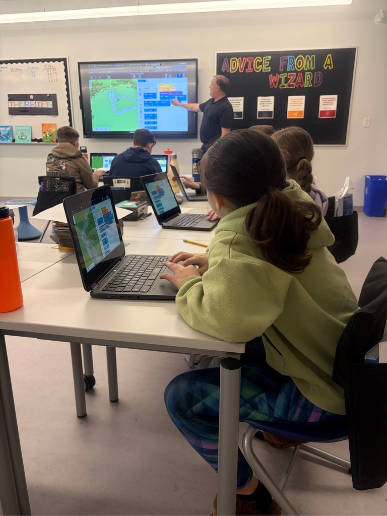 students working on school activities.