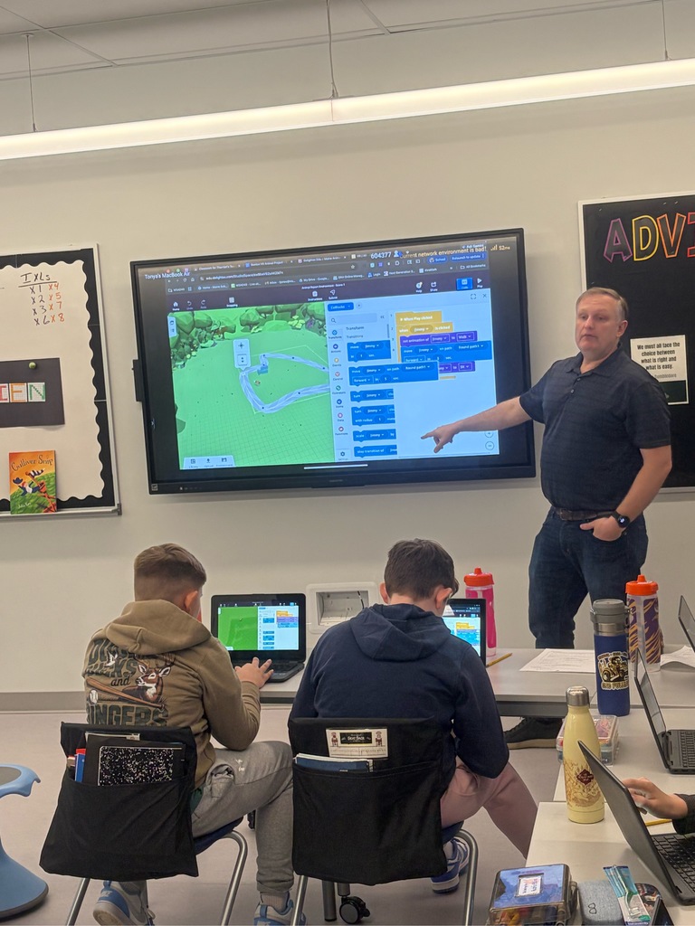 students working on school activities.