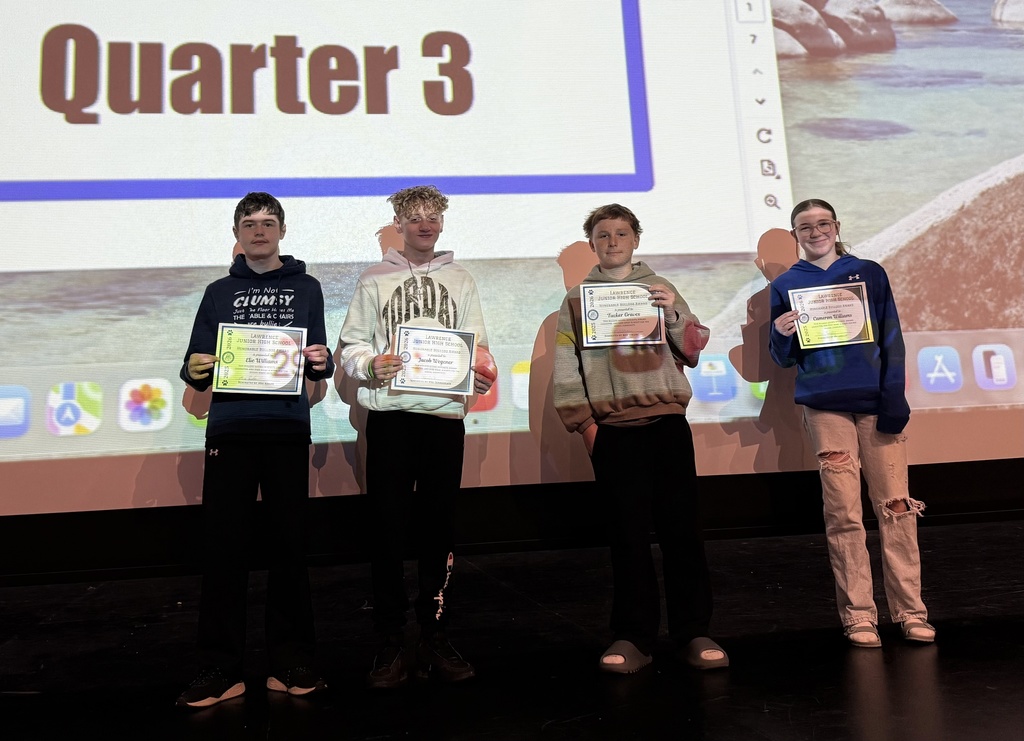 Students being celebrated for being the students of the month.