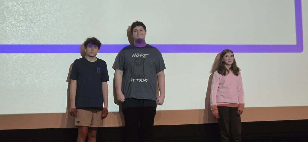Picture of students being celebrated for being students of the month. 