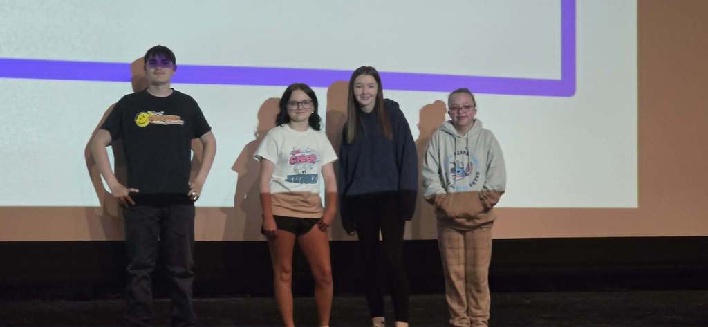 Picture of students being celebrated for being students of the month. 