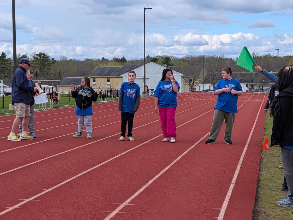 Athletes participating in the junior Olympics.