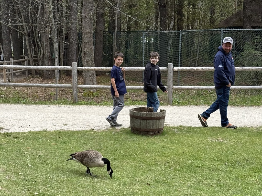 students posing for a picture at the Maine Wildlife park