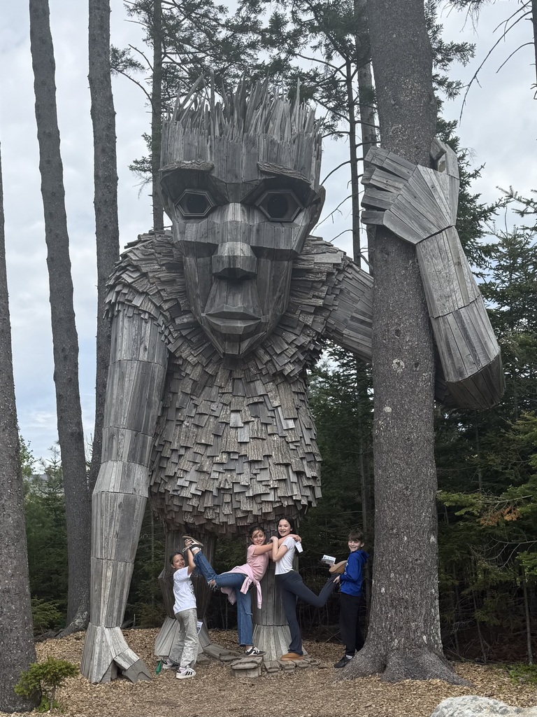 pictures of students at Coastal Maine Botanical Gardens