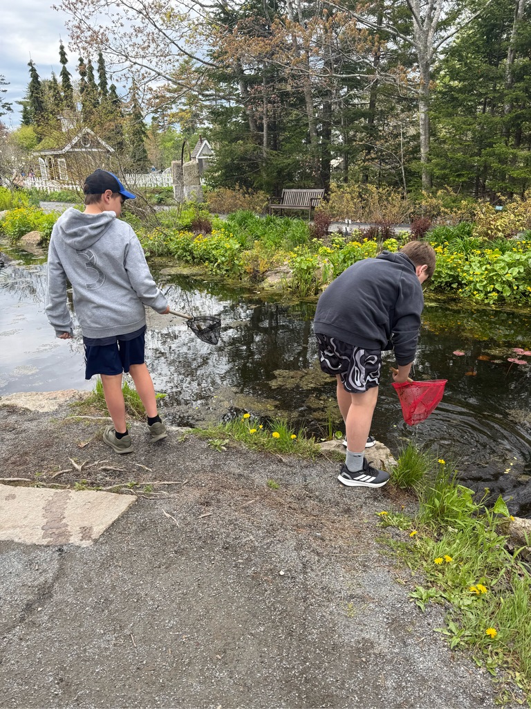 pictures of students at Coastal Maine Botanical Gardens