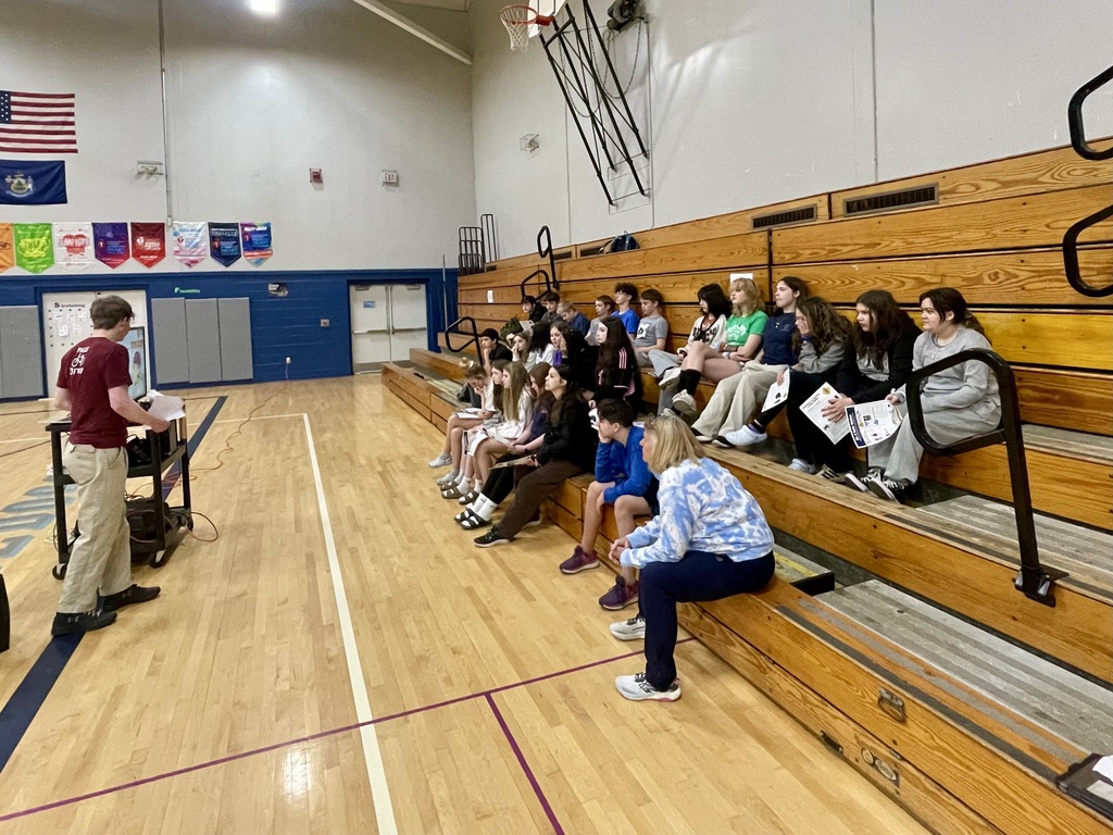 students were trained in road safety by the Bicycle Coalition of Maine conducting a walking audit around the school.