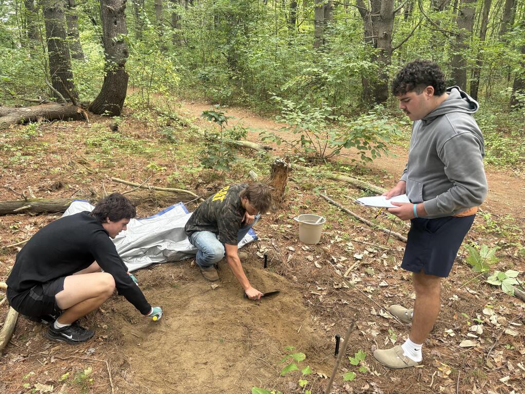 Trey, Taylor, and Jack breaking ground