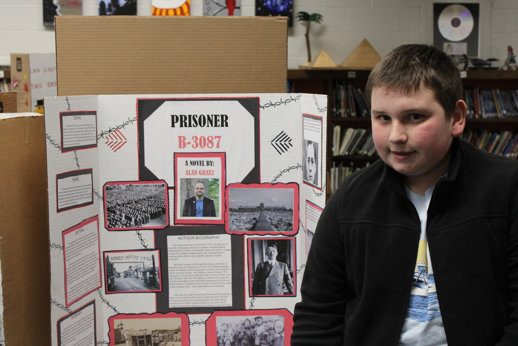 Lawrence Junior High students created projects based on books they read.