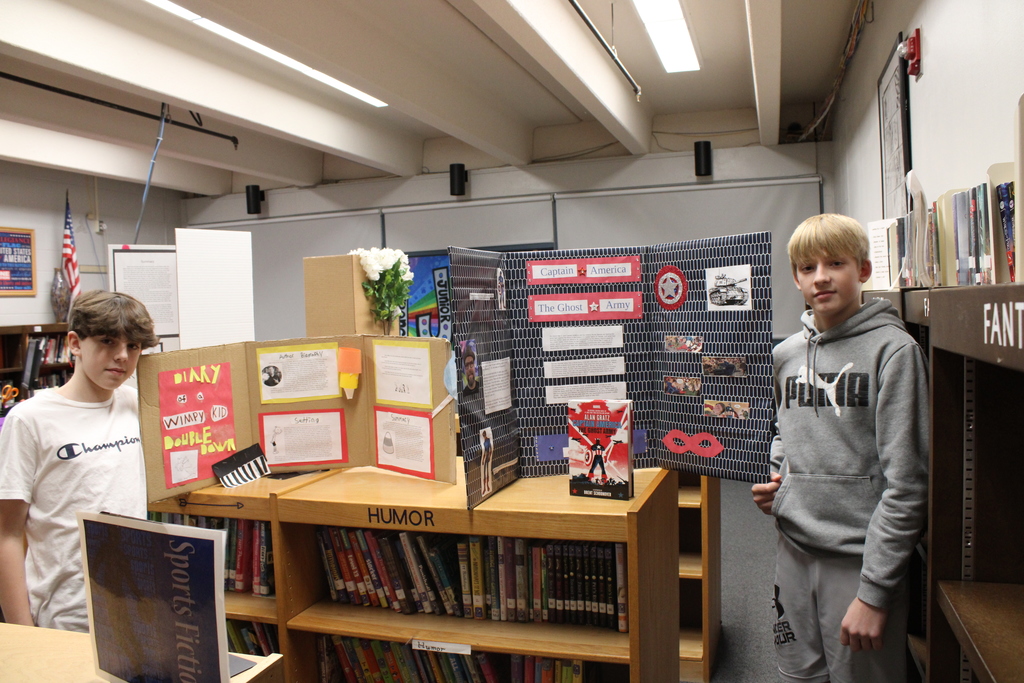 Lawrence Junior High students created projects based on books they read.