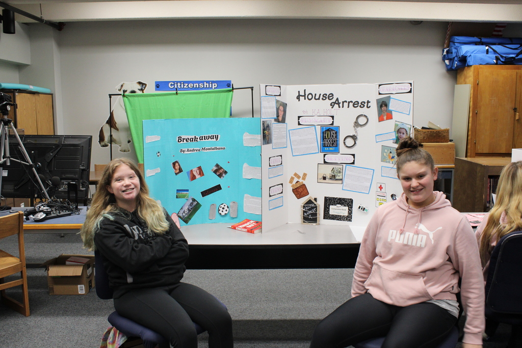 Lawrence Junior High students created projects based on books they read.