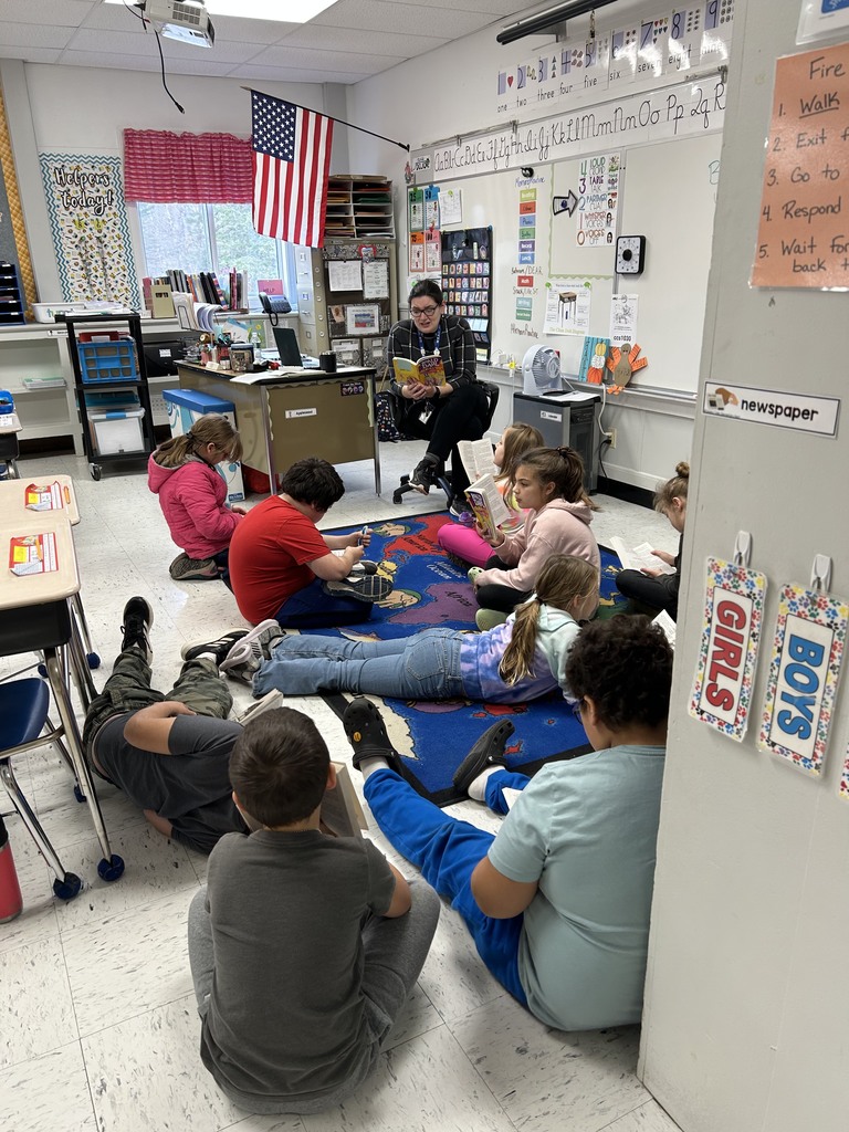 Students sitting thorough story time. 