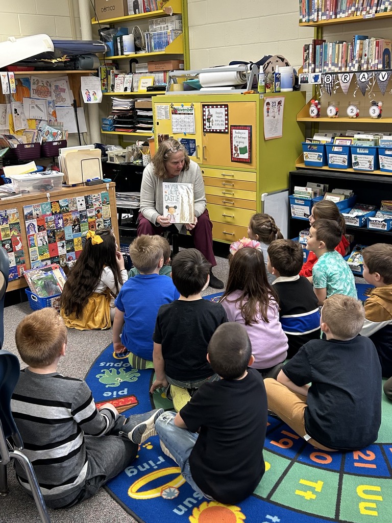 Students sitting thorough story time. 