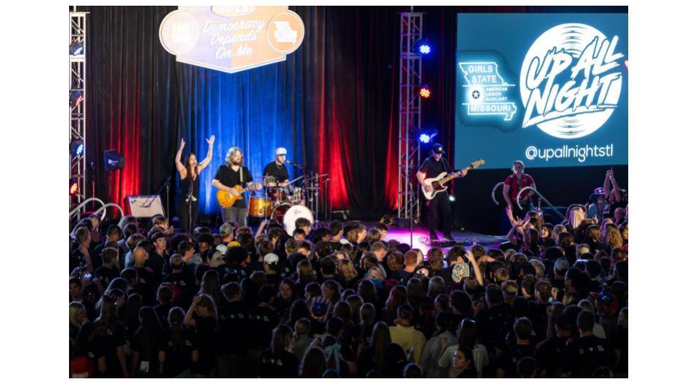 Boys and Girls State student participate in an UpAllNight concert