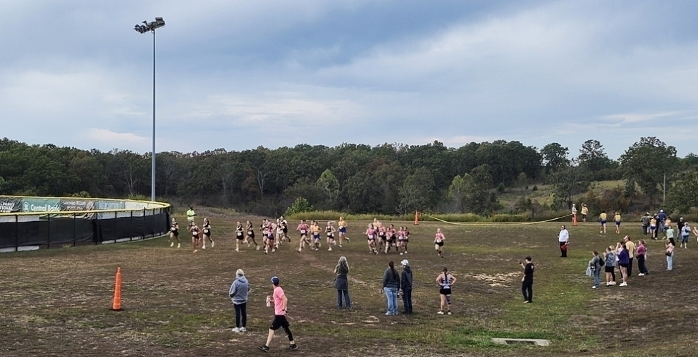 Start of Girls race at PCL Cross Country Championships at Ballparks National 
