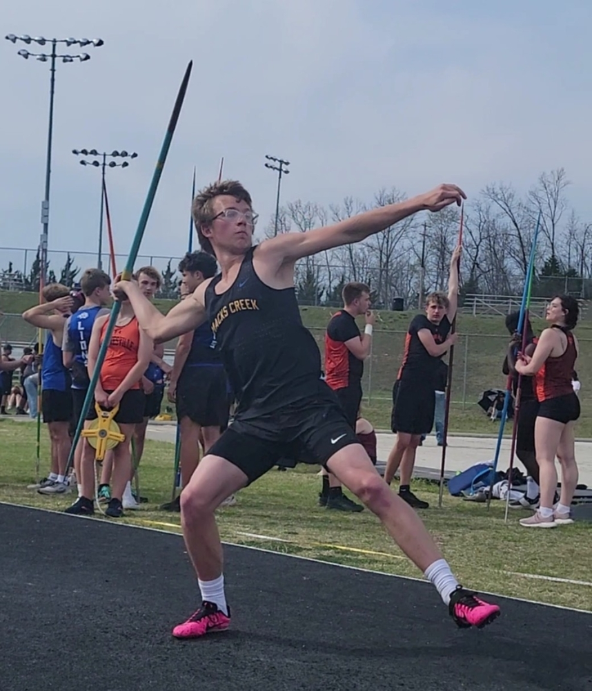 Julian throws the Javelin for the school record