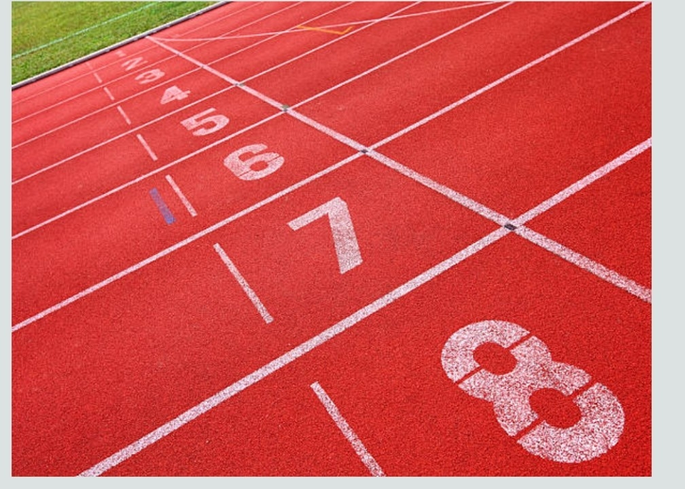 Photo of a track with numbers 1 - 8
