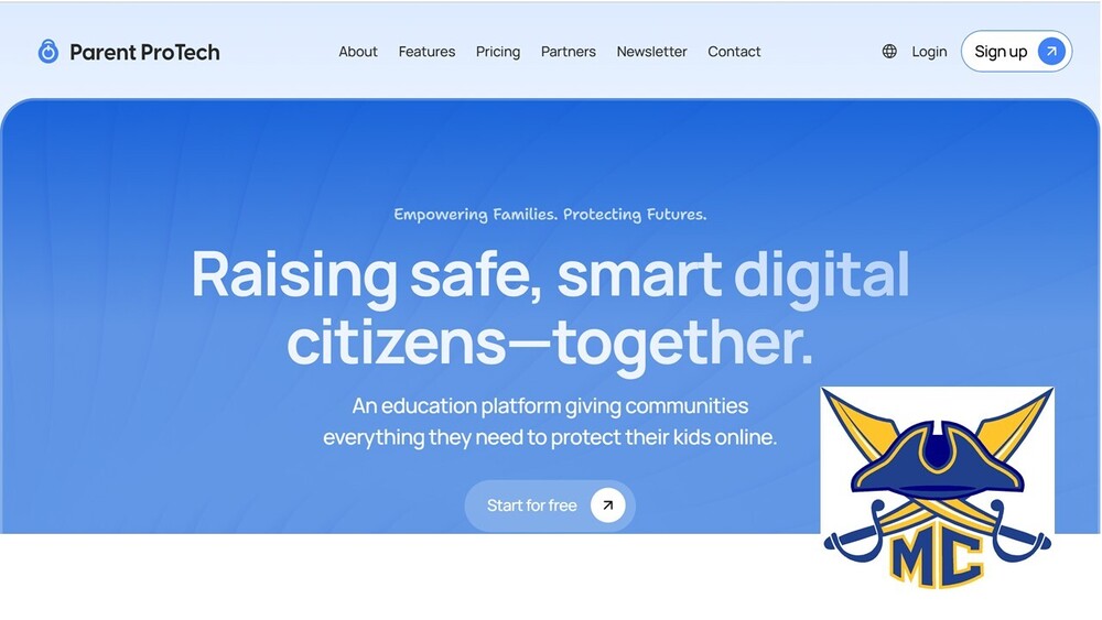This is a screen capture of the Parent Protech website it reads Raising safe smart digitial citizens - together