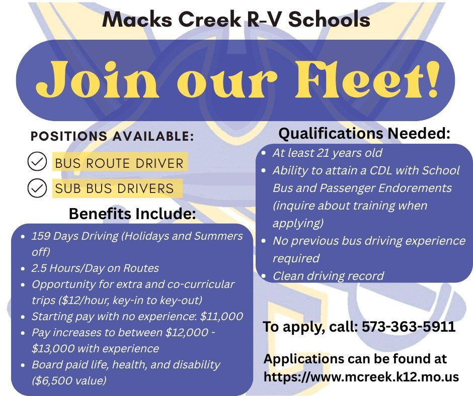 MC Bus Driver Job Post