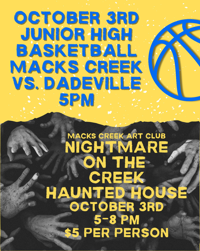 basketball game and haunted house flyer