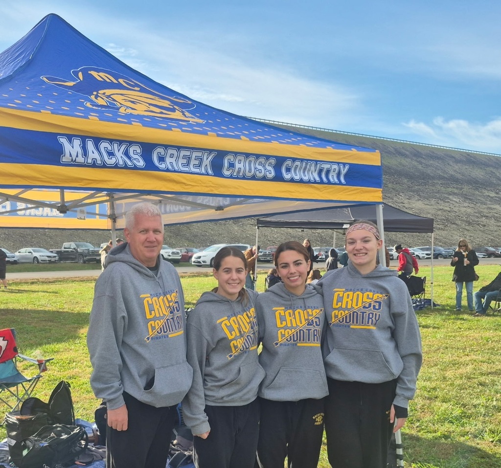 Lady Pirates XC Team before Race with Coach Ratliff 