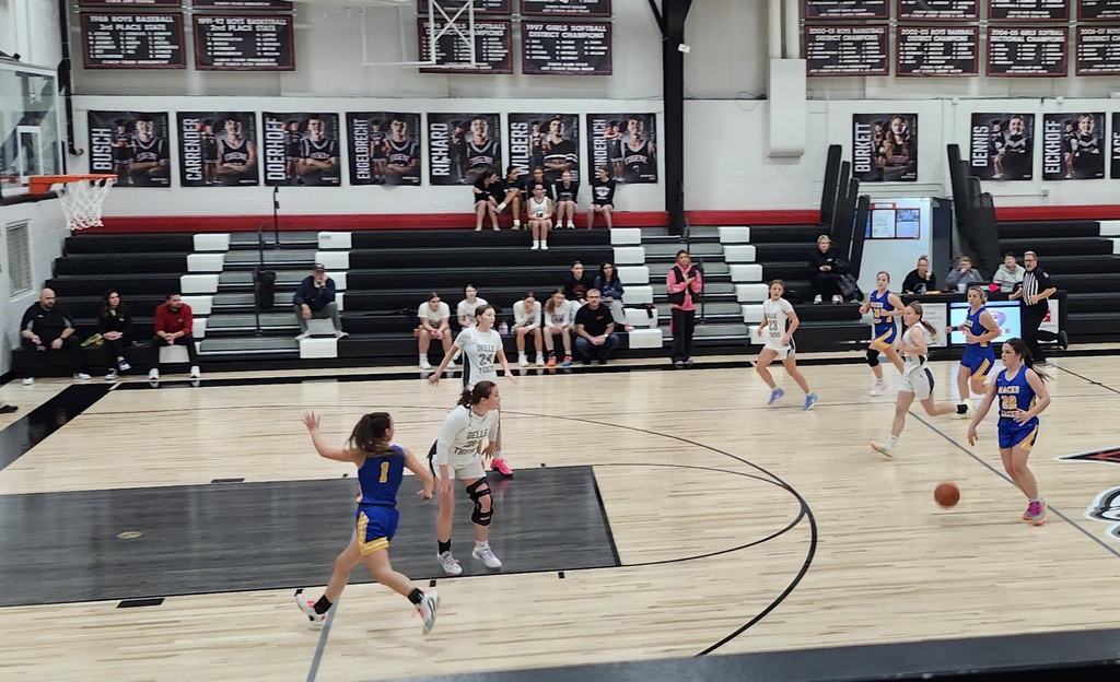 The Lady Pirates making on the offense.