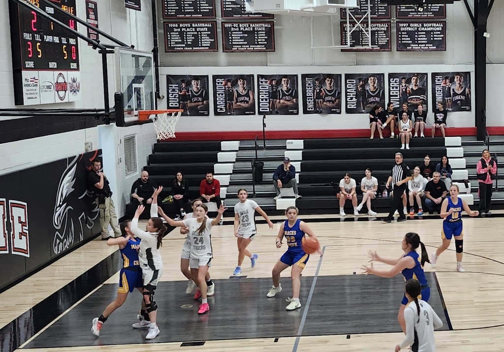 The Lady Pirates making on the offense.