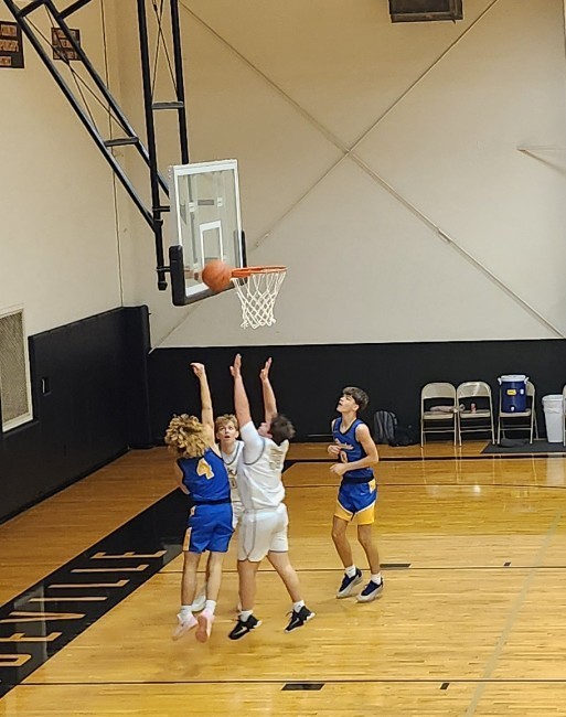 Basketball action shot