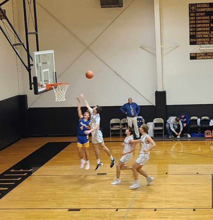 Basketball action shot